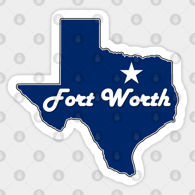 Fort Worth Texas Navy Blue Lone Star State Map Texan Sticker by Sports Stars ⭐⭐⭐⭐⭐